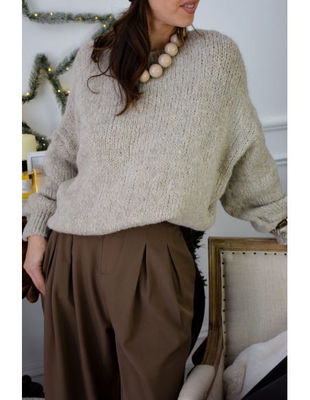 GAZZELLE(JUMELLE)  BEIGE PULL FEMME