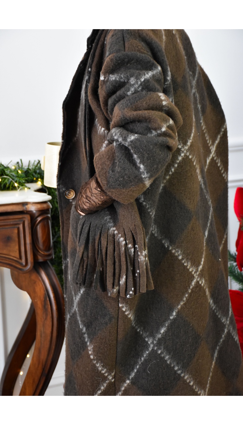 Manteau Carreaux Marron LOIS