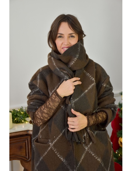 SARL PINKA HABIT ET MOI IMPRI MARRON MANTEAUX FEMME