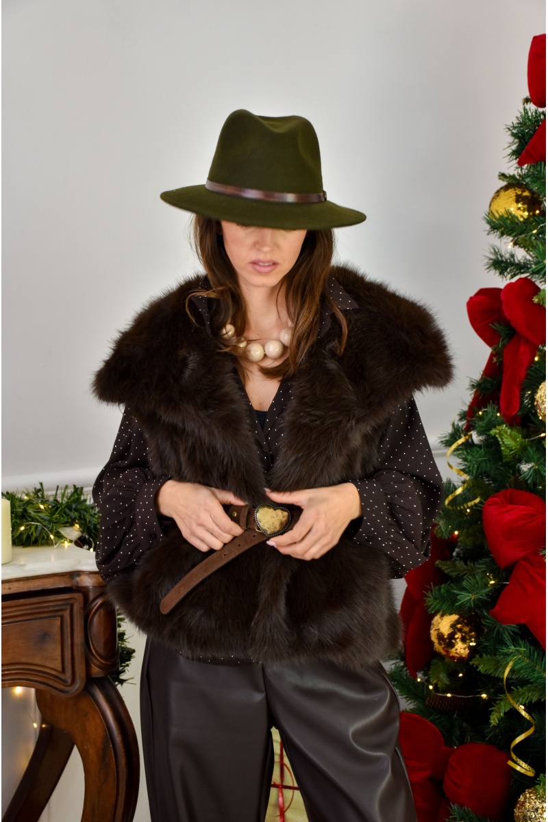 sarl lifa FOURRU MARRON VESTES FEMME