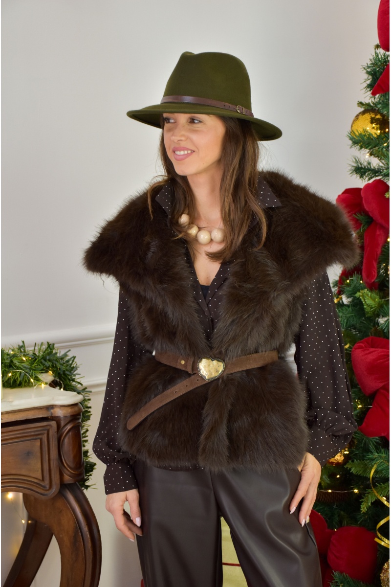 Veste Fourrure Marron AVA 2