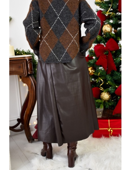 Jupe Simili Marron OMAHA