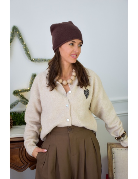 Gilet Cœur Beige TOSCANE