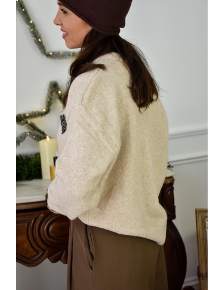 Gilet Cœur Beige TOSCANE