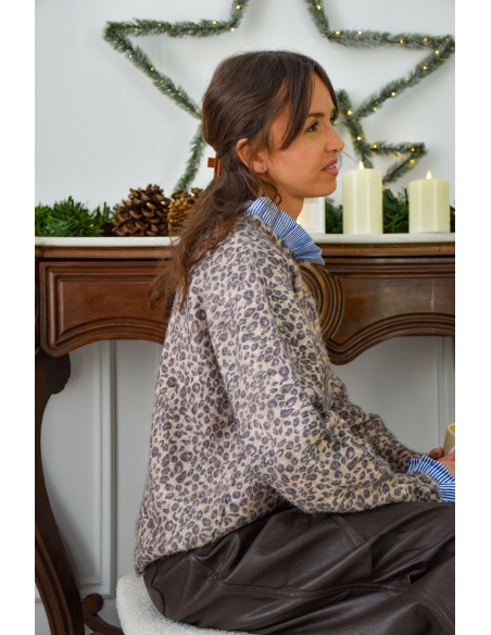 Gilet Léopard Beige FLAVIE