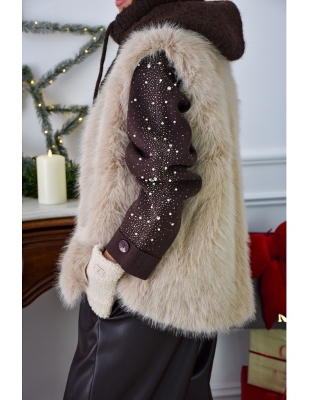 Veste Fourrure Beige LIOR