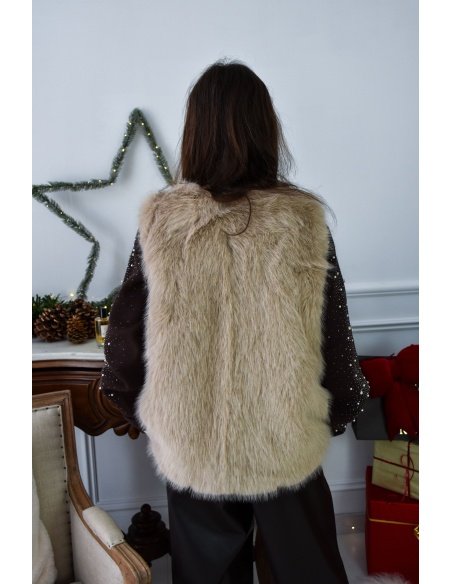 Veste Fourrure Beige LIOR