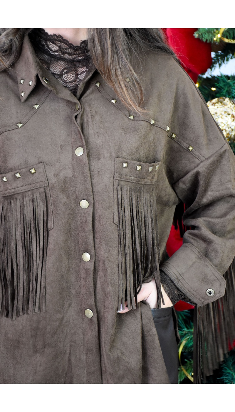 Veste Frange Marron THEA