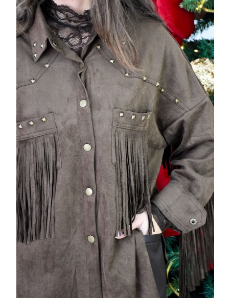 Veste Frange Marron THEA
