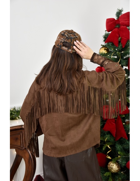 Veste Frange Marron THEA