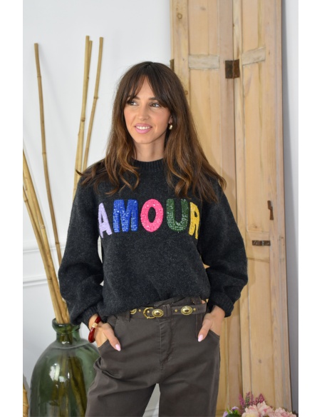 Pull Anthracite Amour GABI