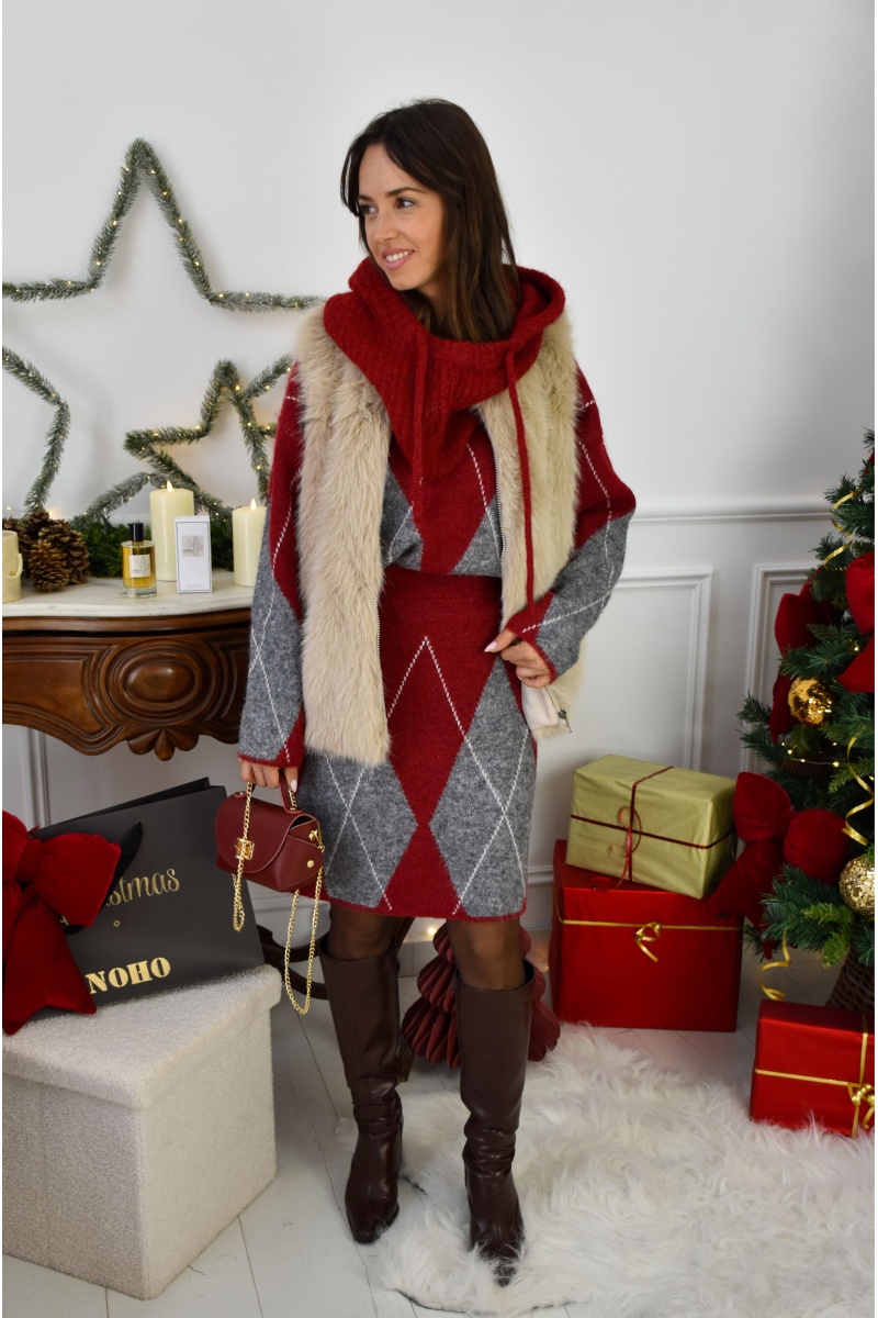 Ensemble Carreaux Bordeaux JUDITH