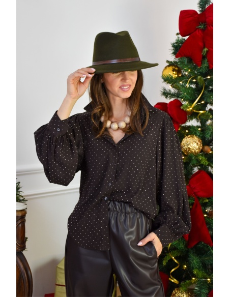 Chemisier Strass Chocolat LILOU