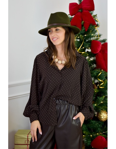 Chemisier Strass Chocolat LILOU