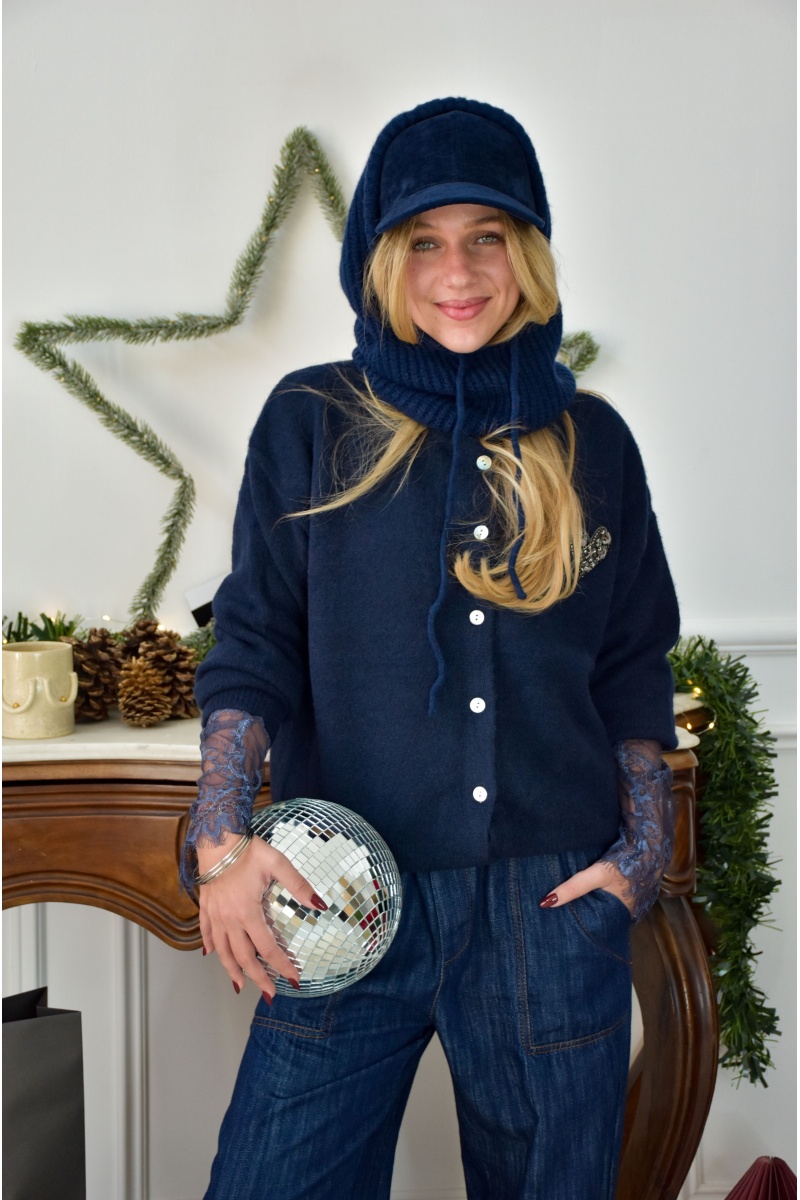 Cagoule Laine Marine ANTARES