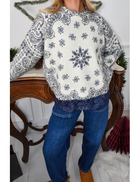 milo s BANDAN BEIGE PULL FEMME