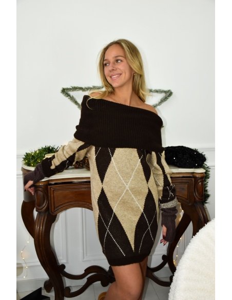 Robe Carreaux Marron DAISY