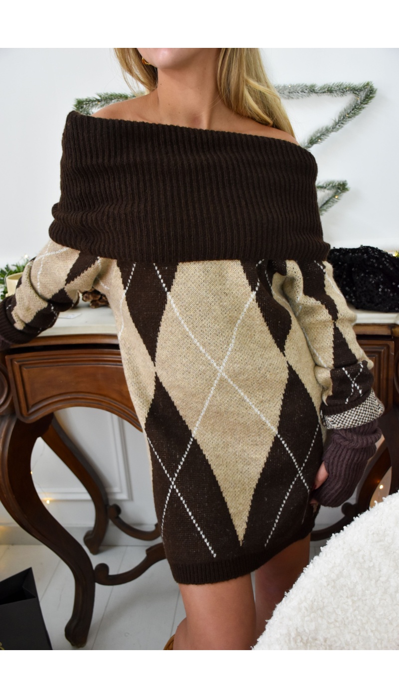 Robe Carreaux Marron DAISY