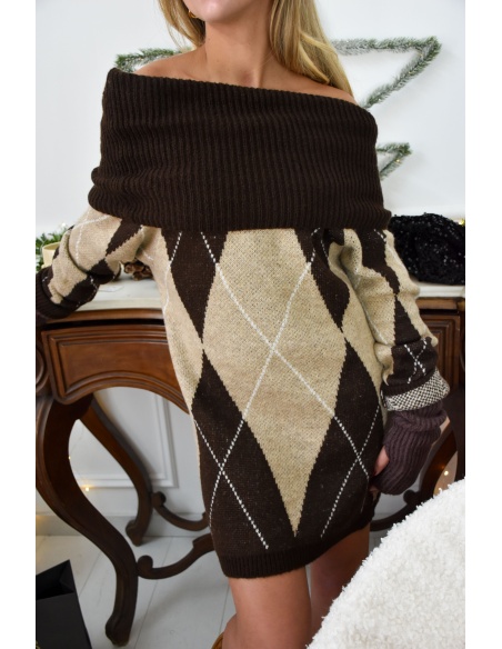 FARFALA MISSTA BEIGE MARRON PULL FEMME