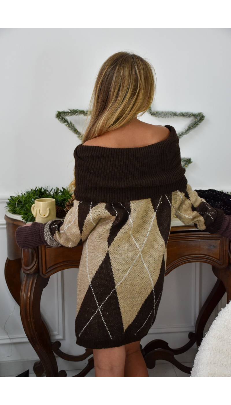 Robe Carreaux Marron DAISY