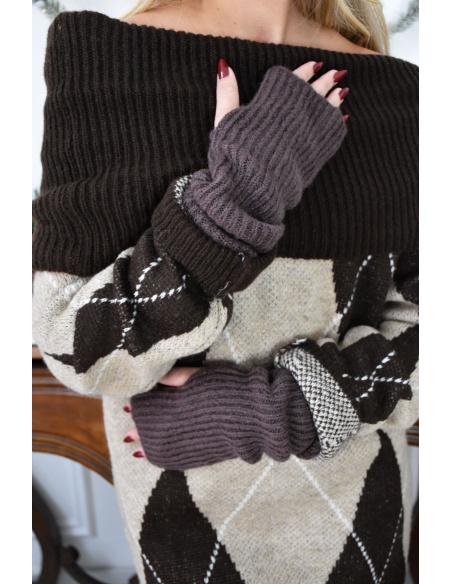 Mitaines Longues Chocolat TESS