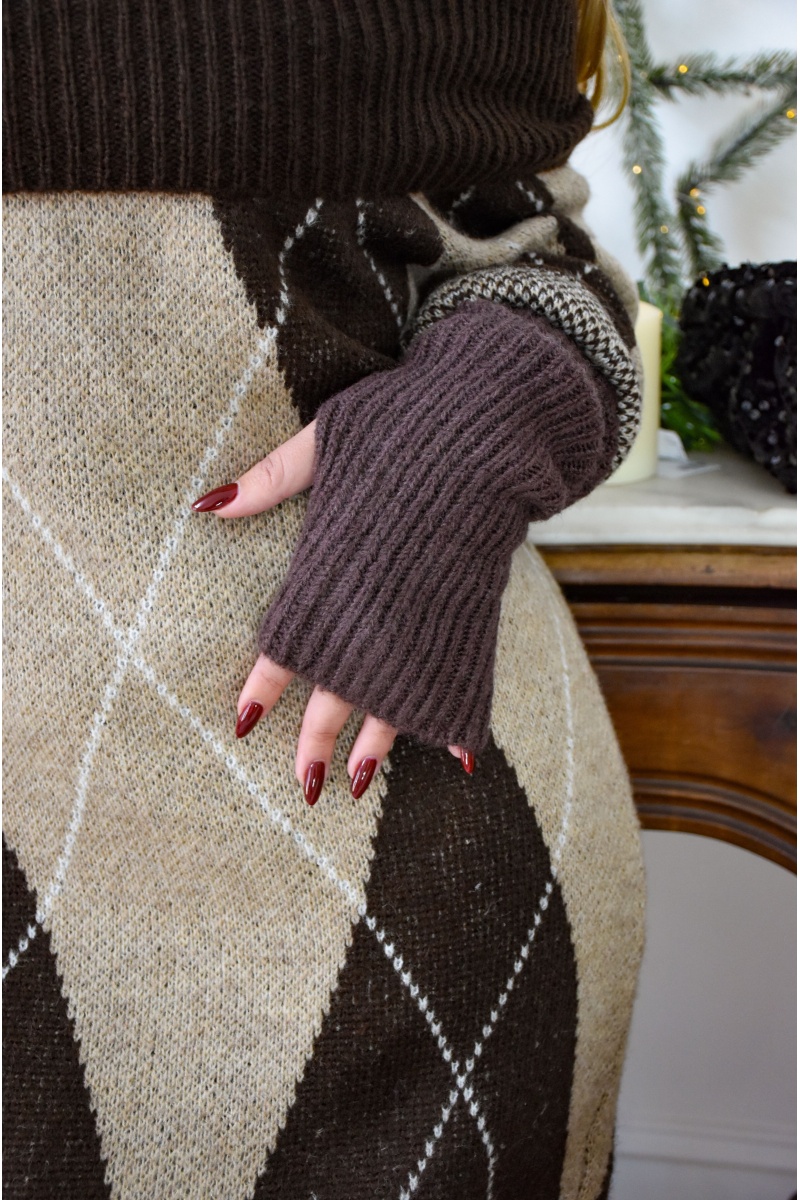 Mitaines Longues Chocolat TESS 2