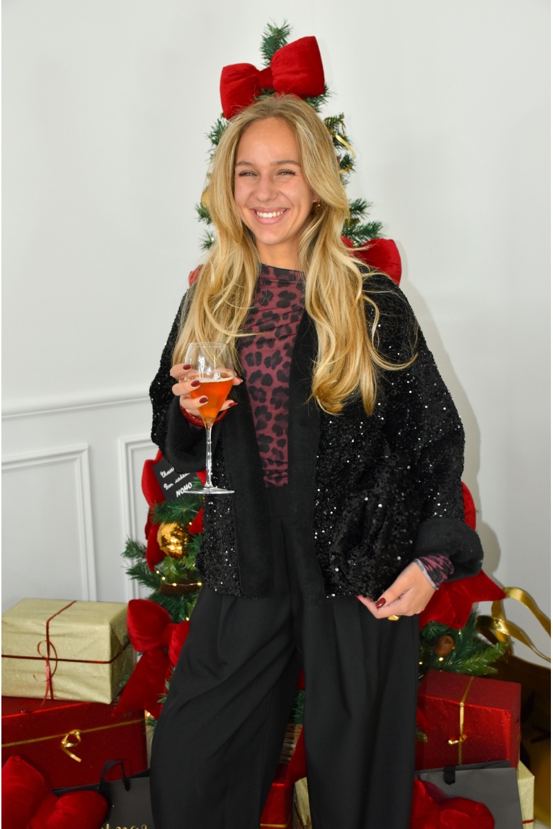 johanna toutoun STRASS NOIR GILET FEMME 2