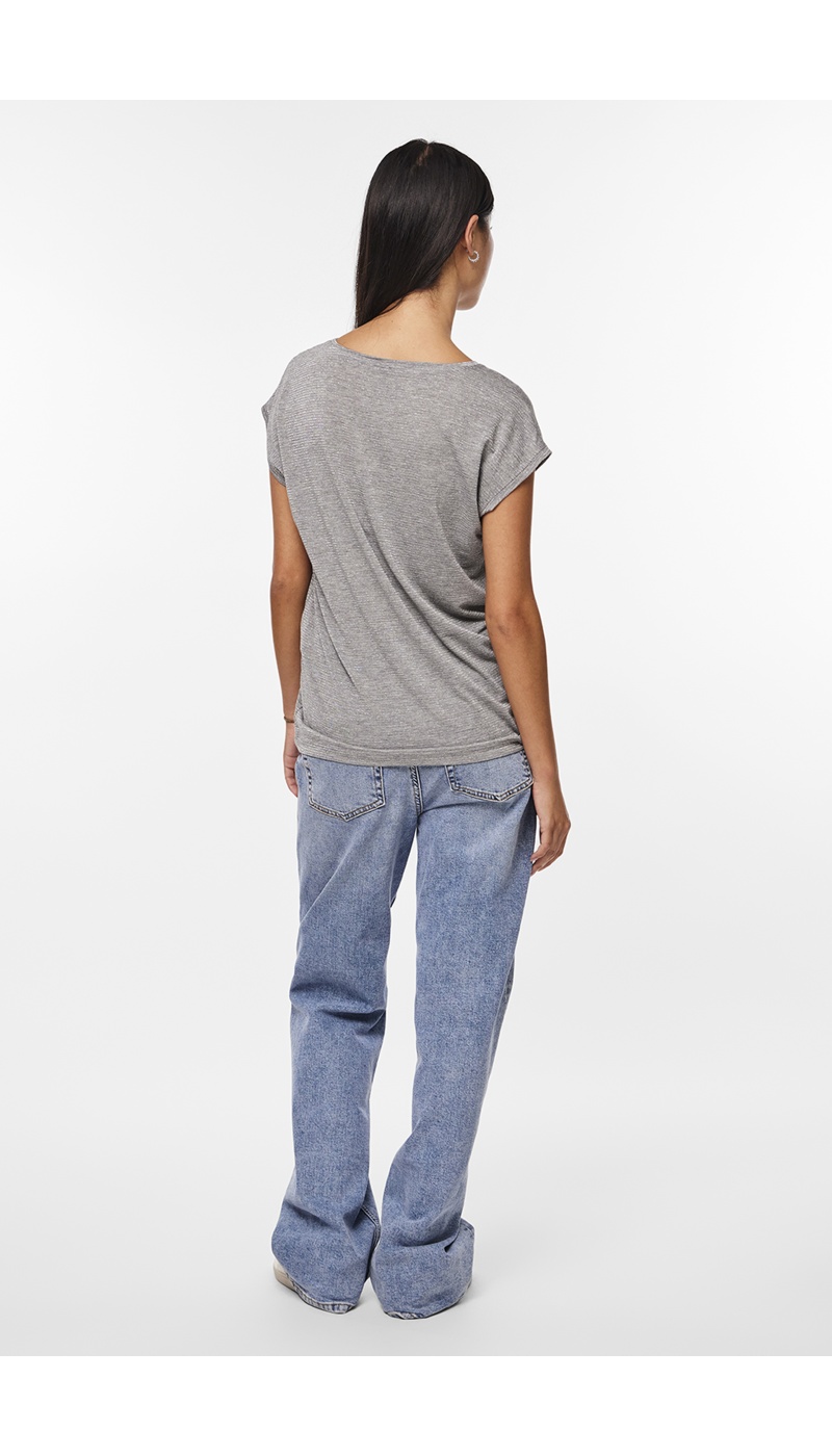 Shiny Gray Tee Shirt PCBILLO PIECES - 3 | TOPS