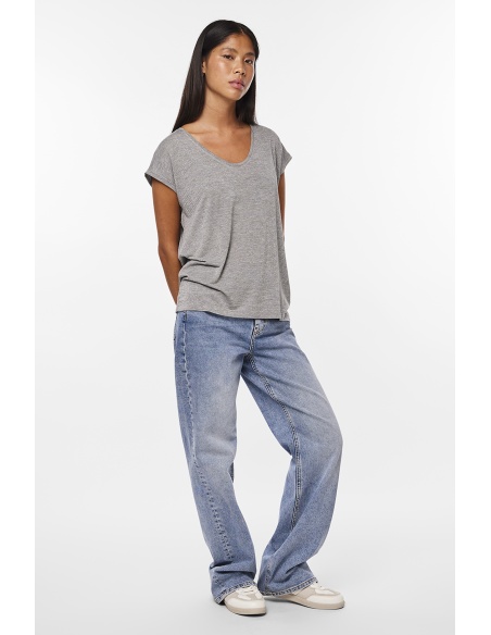 PIECES LIGHT GREY T-SHIRTS MC