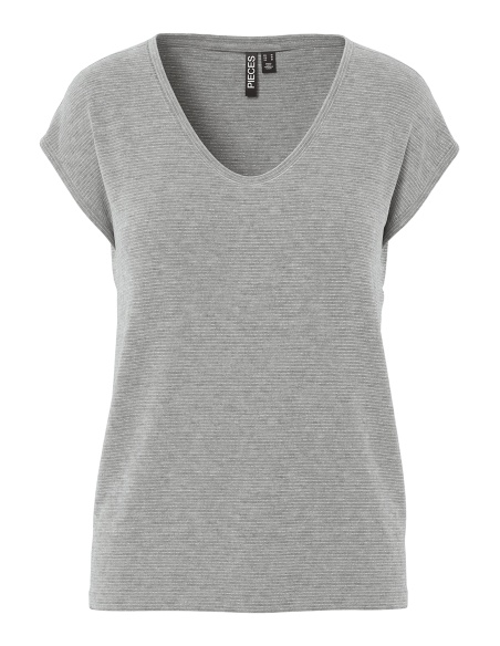 PIECES LIGHT GREY T-SHIRTS MC PIECES - 6 | TOP