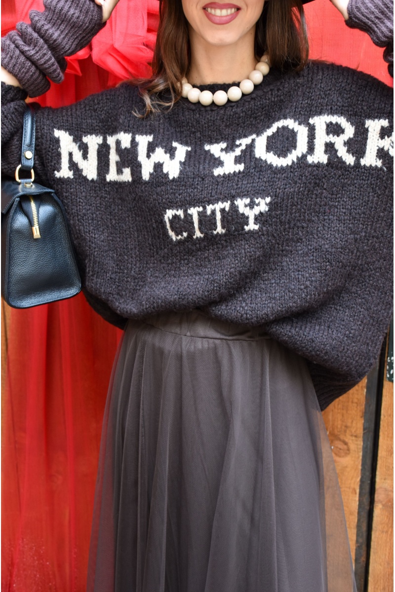 Pull Maille Marron CITY