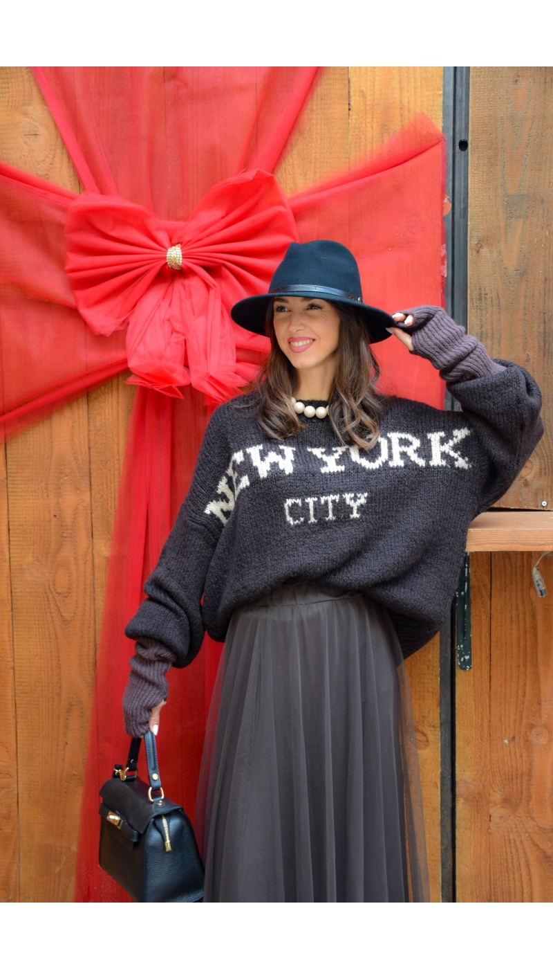 Pull Maille Marron CITY