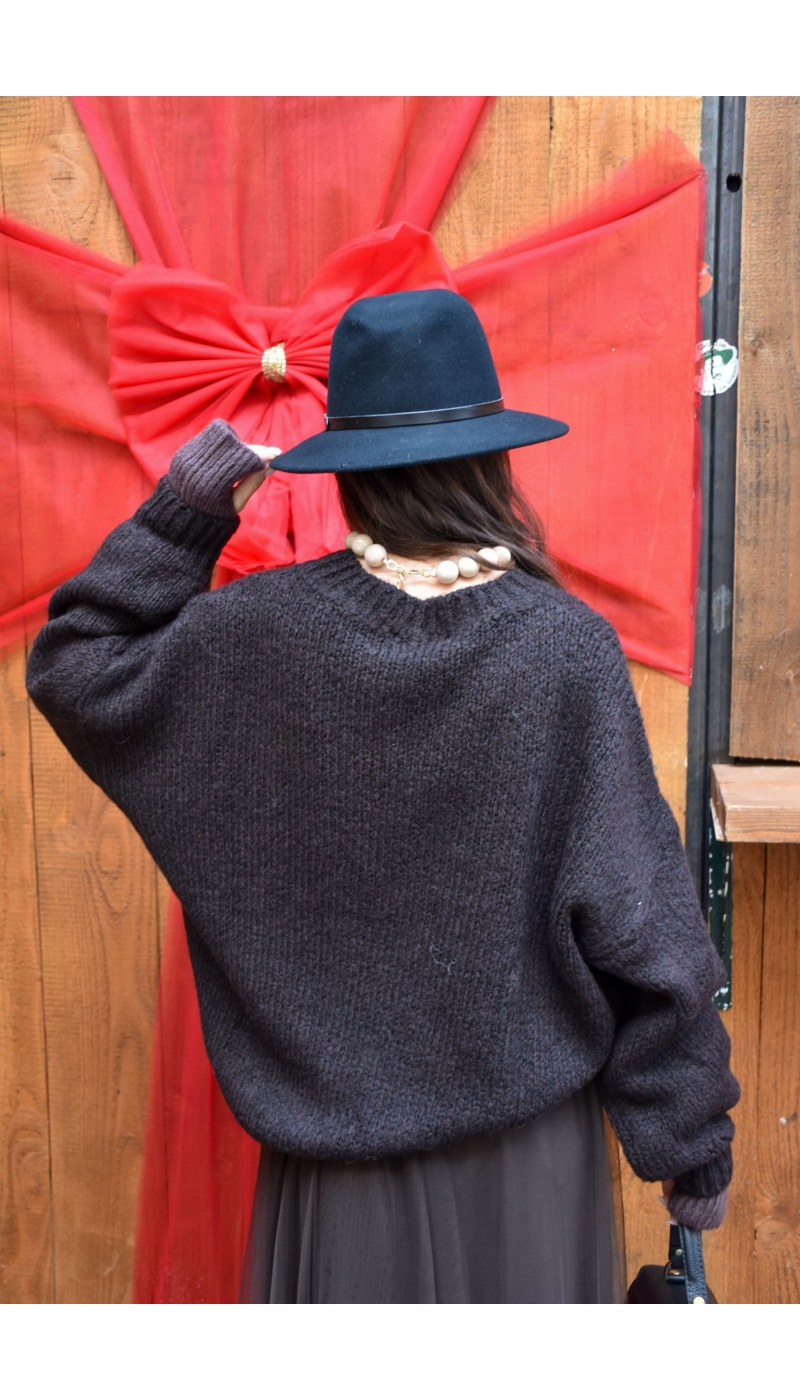 Pull Maille Marron CITY