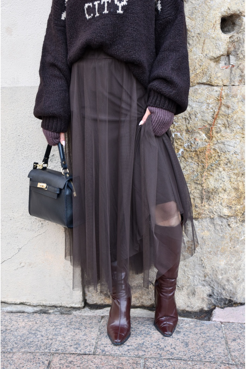 Jupe Tulle Marron ELODIE