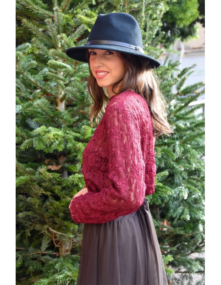 Haut Dentelle Bordeaux SUZANE