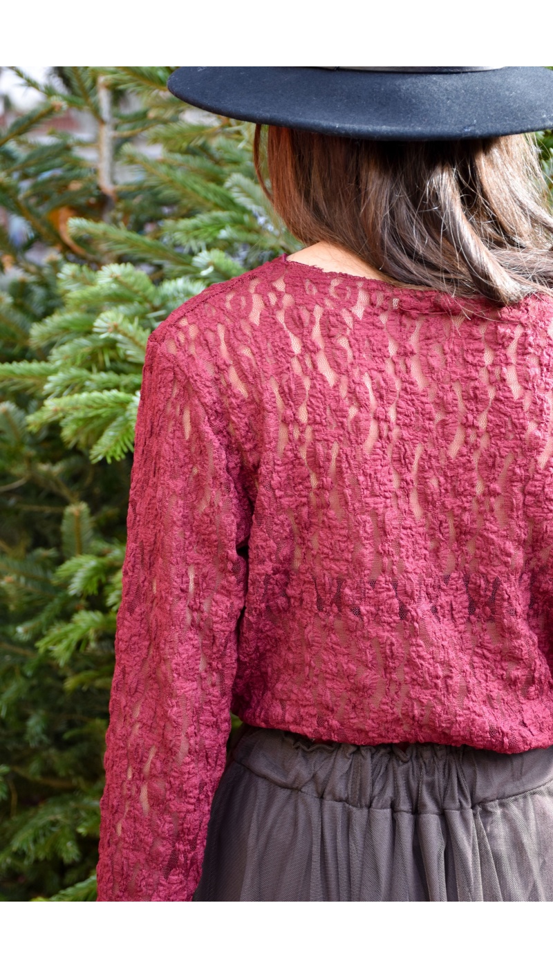 Haut Dentelle Bordeaux SUZANE