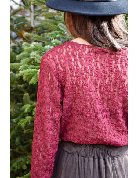 Haut Dentelle Bordeaux SUZANE