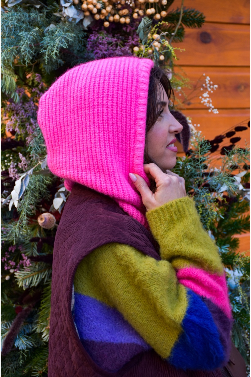 Cagoule Laine Rose ANTARES