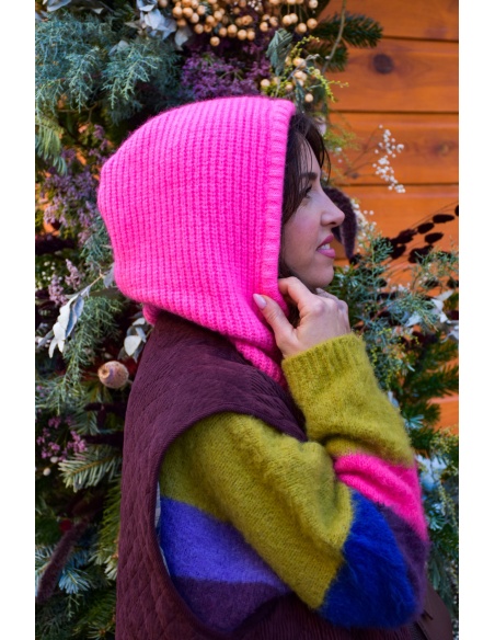 Cagoule Laine Rose ANTARES