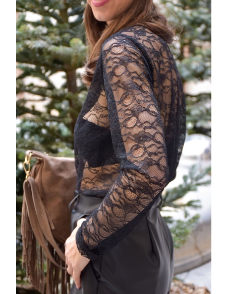 Haut Dentelle Noir HORTENSE