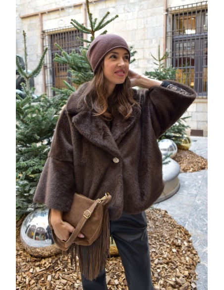 Veste Fourrure Chocolat CHARLOTTE