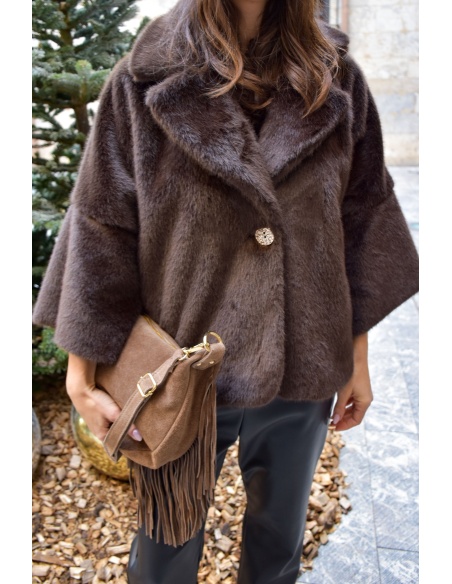 Veste Fourrure Chocolat CHARLOTTE