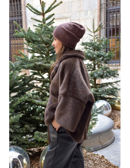 YASMIN CLOSET FOURRU CHOCO VESTES FEMME