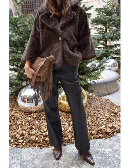 Veste Fourrure Chocolat CHARLOTTE