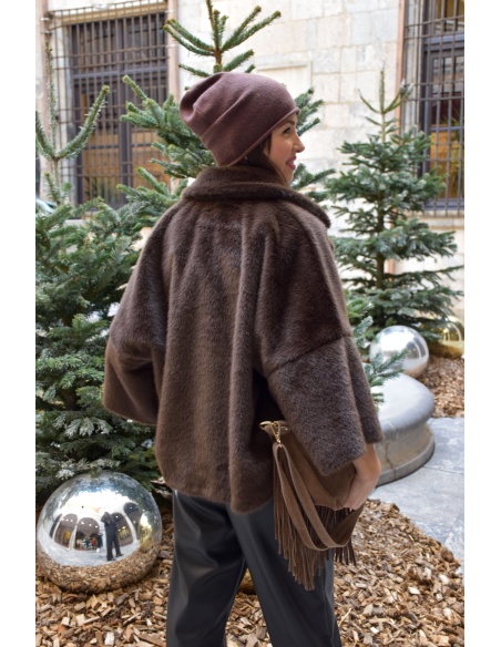 Veste Fourrure Chocolat CHARLOTTE