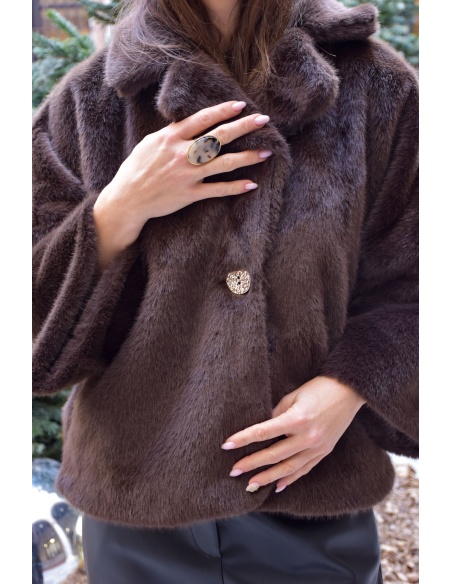 YASMIN CLOSET FOURRU CHOCO VESTES FEMME