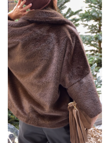 Veste Fourrure Chocolat CHARLOTTE