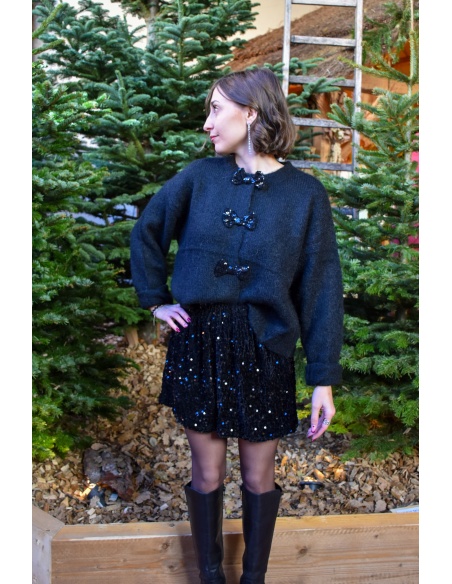 ikoone and blanka NOEUD NOIR PULL FEMME
