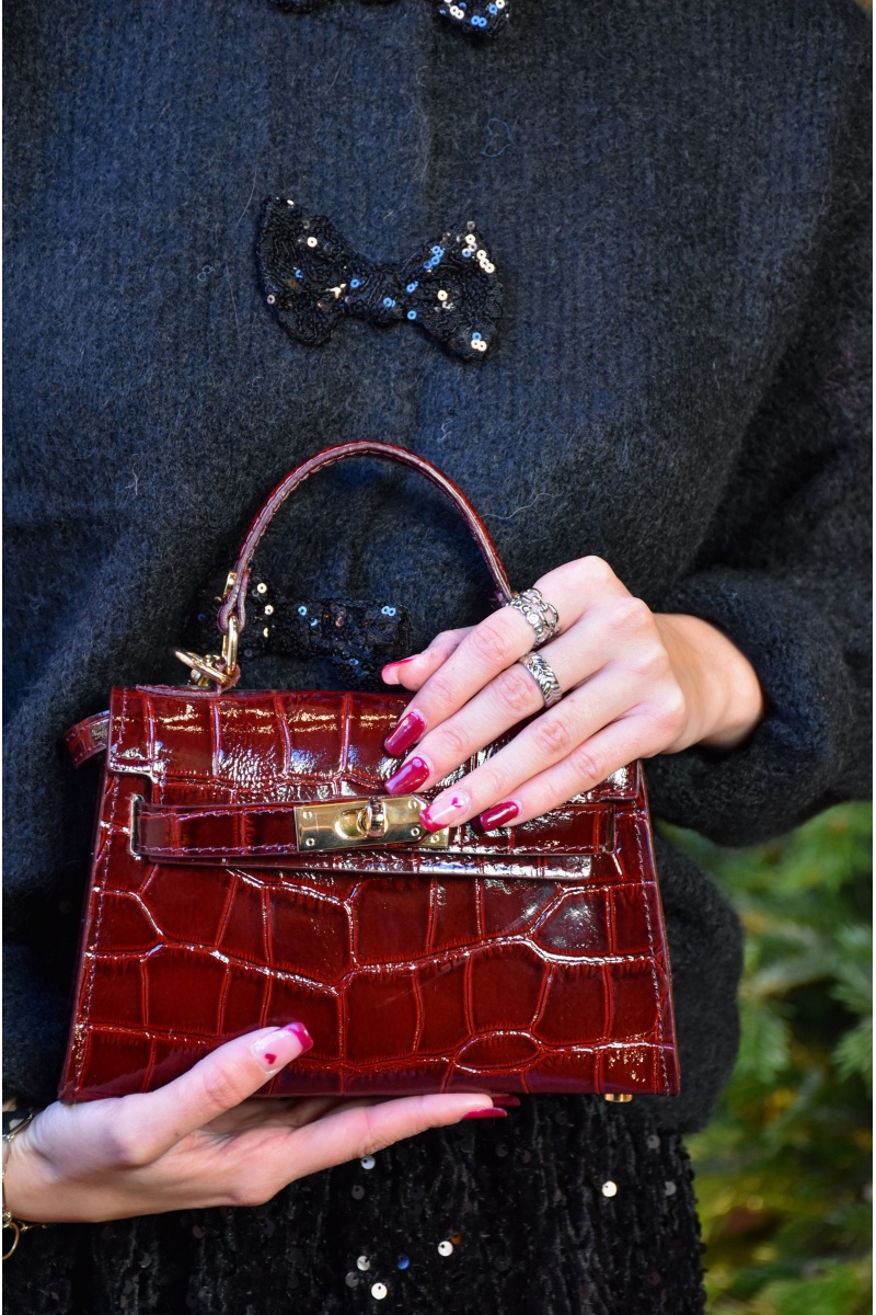 Sac Croco Bordeaux OLYMPE