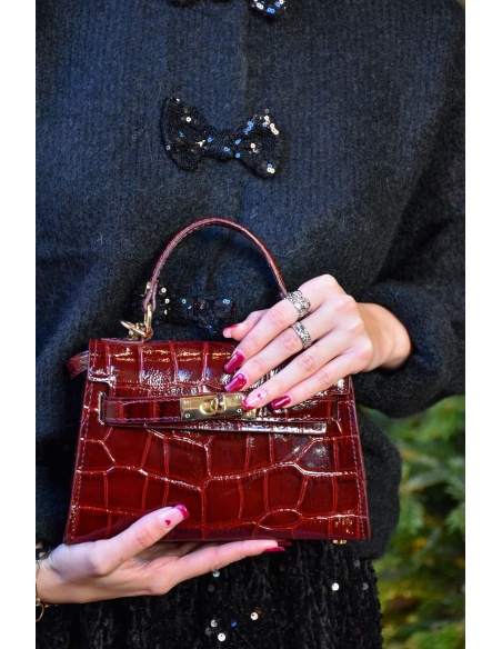 Sac Croco Bordeaux OLYMPE
